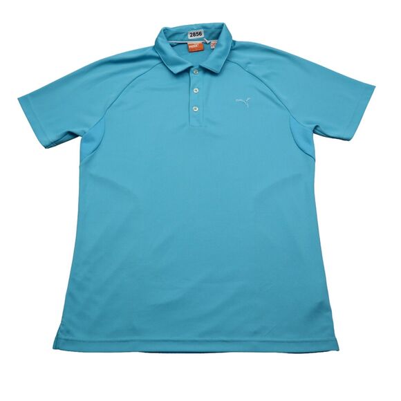 Puma Shirt Mens Small Blue Polo Golf Tennis Stretch Cool Light Dry Casual - Picture 1 of 15